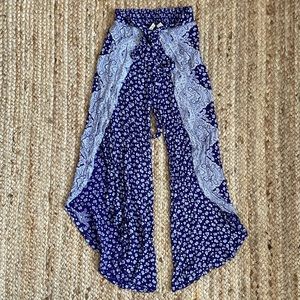 Japna Navy Boho Slit Pants